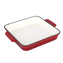 Durable new type square cast iron fish pan baking pan